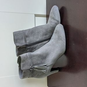 Gray suede boots